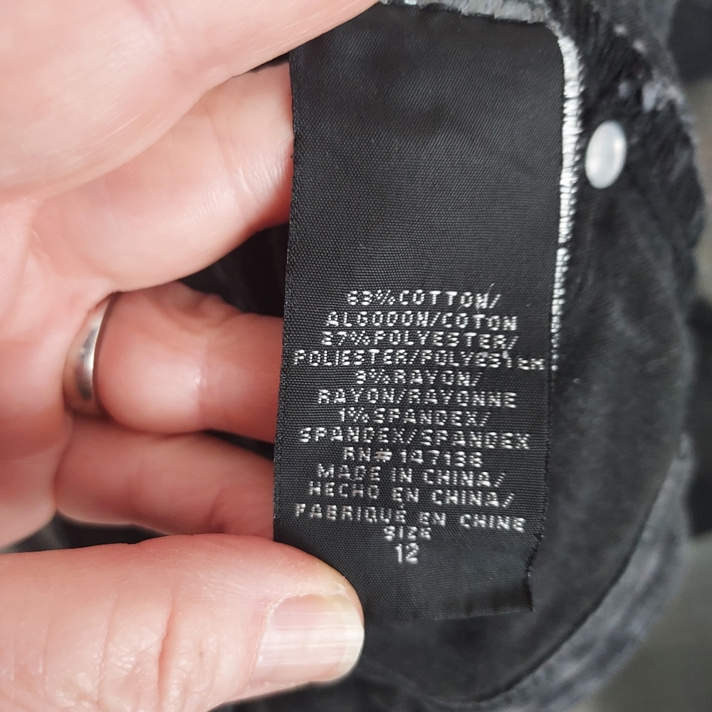 A3 Design Denim Black Stretch Jeans size 12 Normcore Casual Everyday - Picture 4 of 9